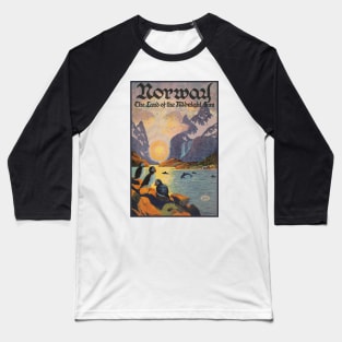 Norway Land of the Midnight Sun Vintage Poster 1925 Baseball T-Shirt